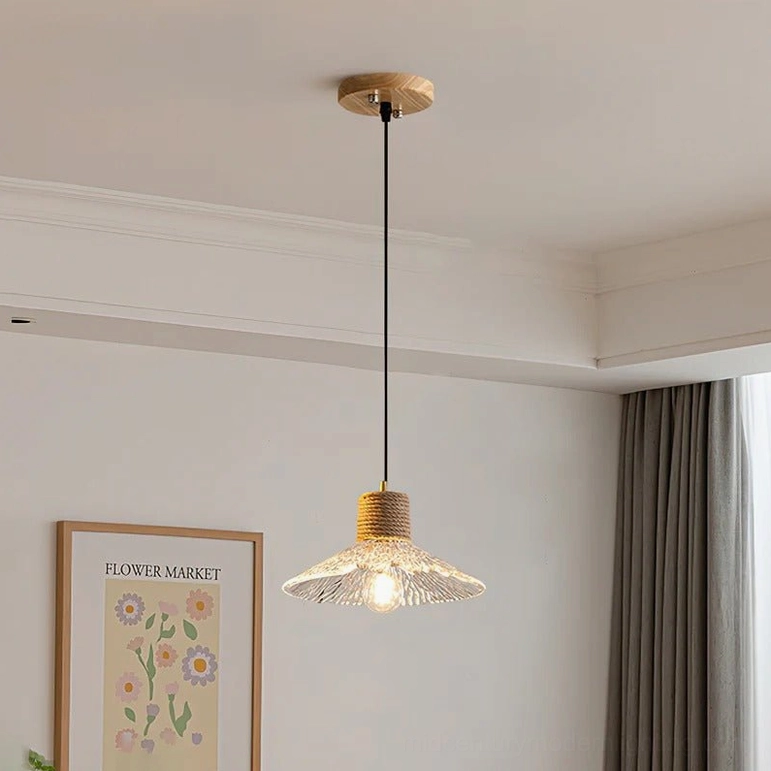Model C size hemp rope glass pendant lamp large frosted shade, statement pendant fixture for dining rooms