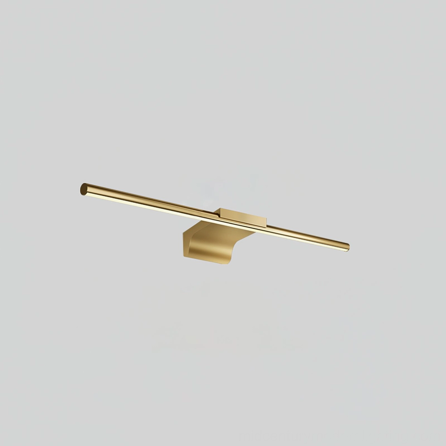 Modern bathroom design with mounted brass wall lamp and mirror styling