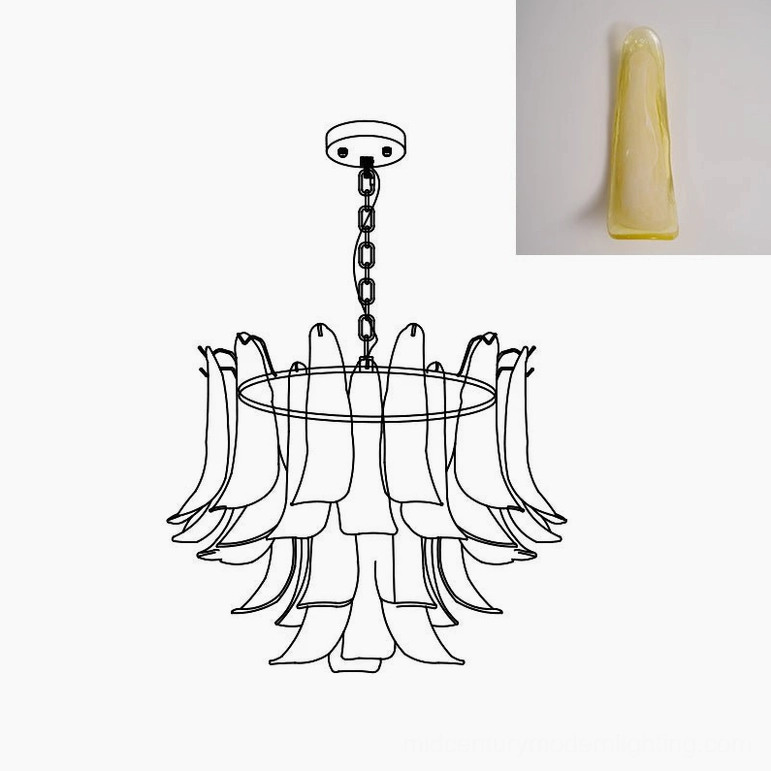 Murano petal chandelier 50cm installation bedroom intimate space