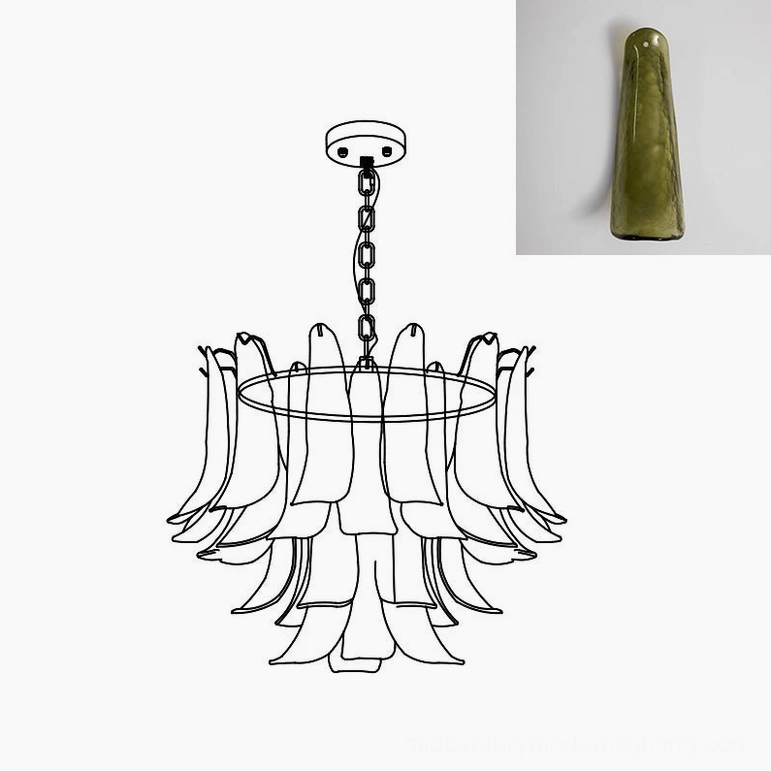 Murano petal chandelier 50cm decorative glass color detail comparison