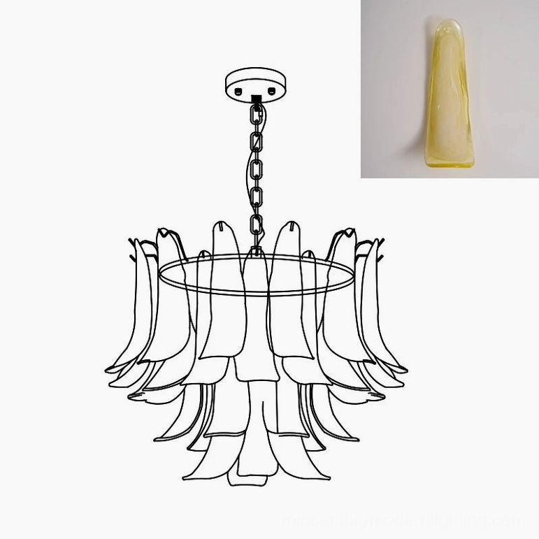 Murano glass chandelier 50cm fixture dimension scale representation