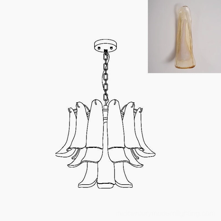 Murano glass chandelier 50cm small dining installation reference