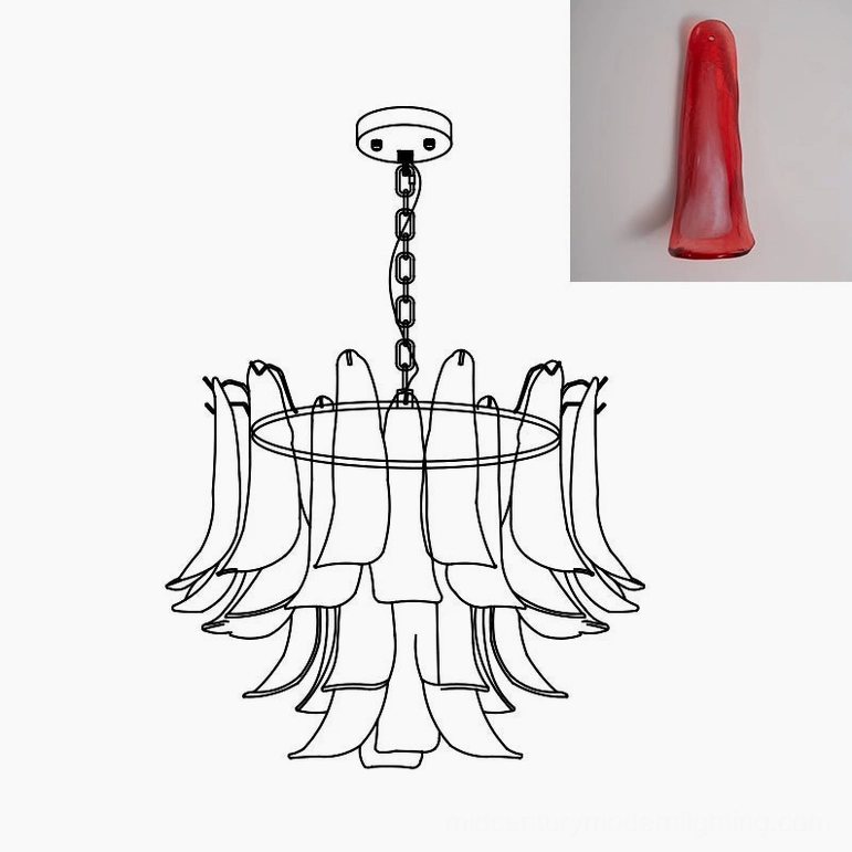 Murano petal chandelier 50cm warm glow evening atmospheric lighting