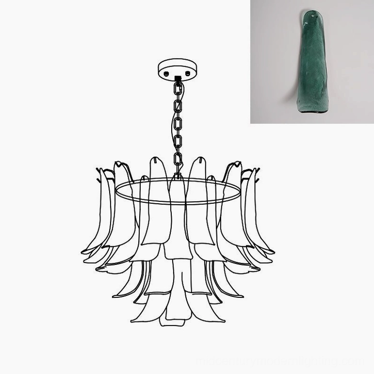 Murano chandelier 50cm foyer entrance installation scale reference