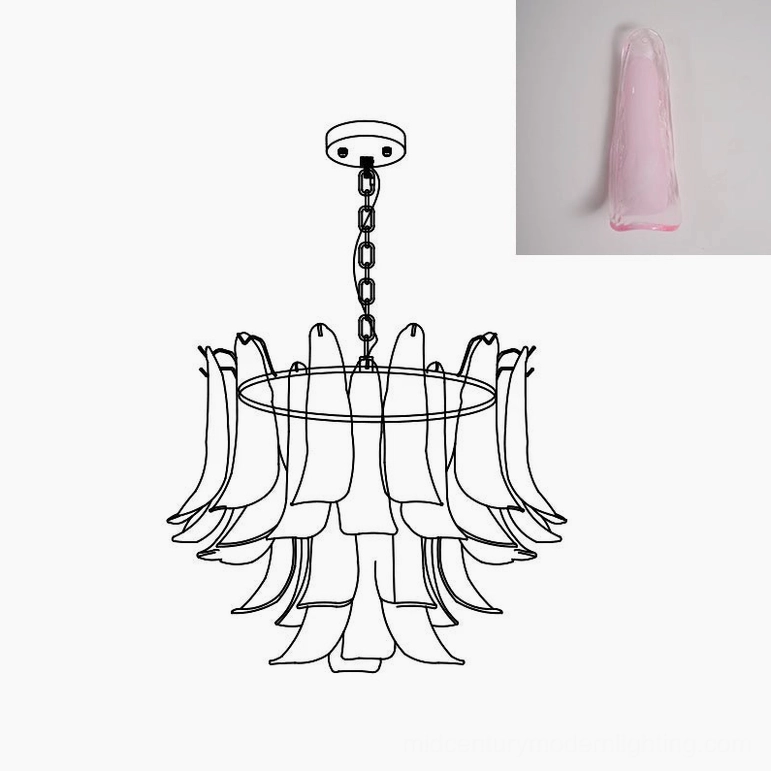 Murano chandelier 50cm frame construction metal joinery detail