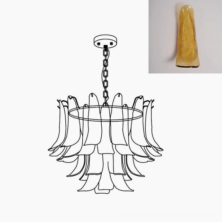 Murano glass chandelier 50cm size complete fixture overhead view