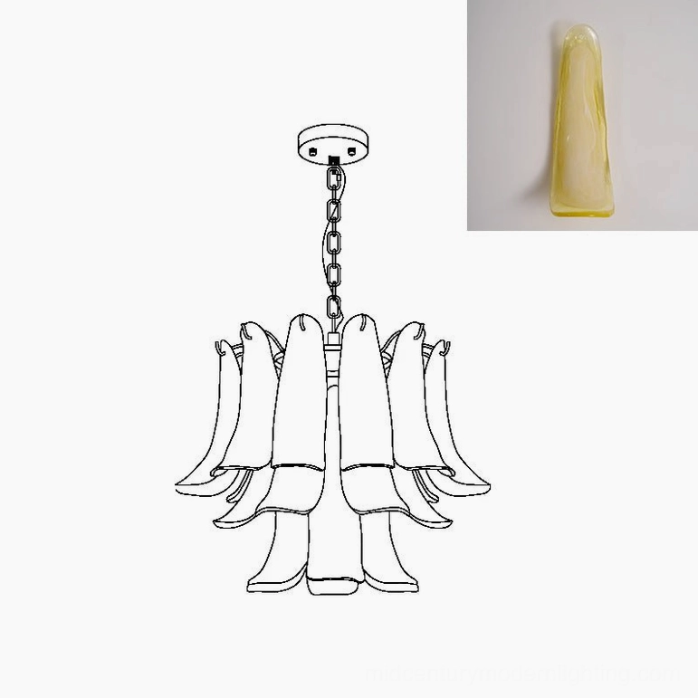 Murano chandelier 50cm size individual petal detail close-up photo