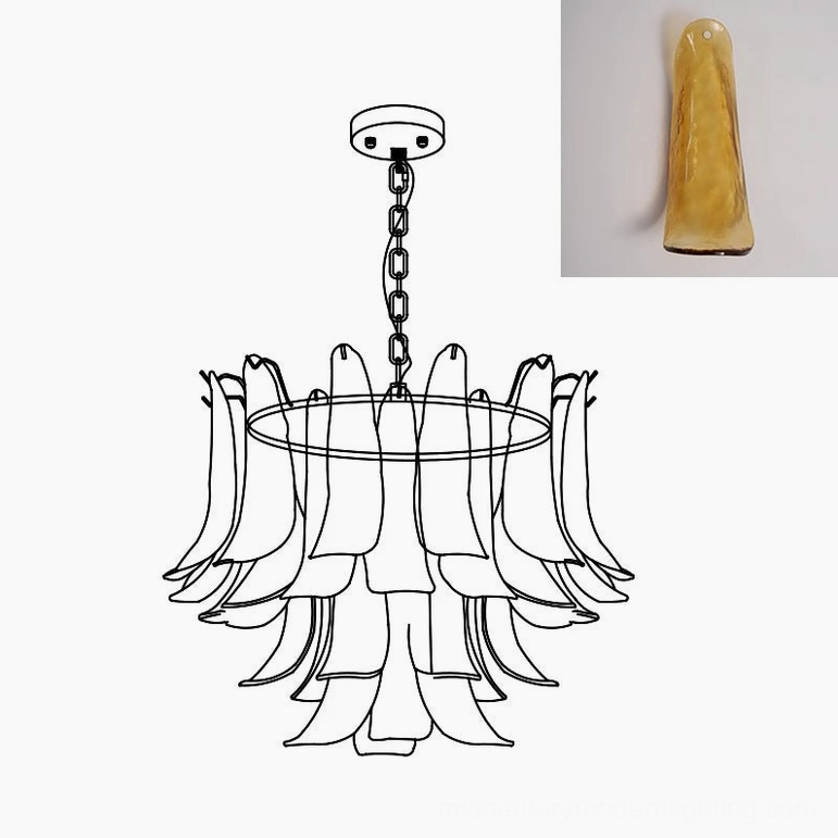 Murano petal chandelier 50cm neutral background product photograph