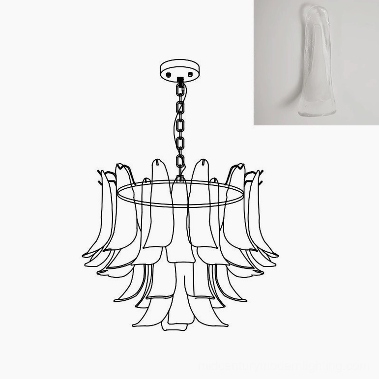 Murano petal chandelier 50cm compact room scale reference photo