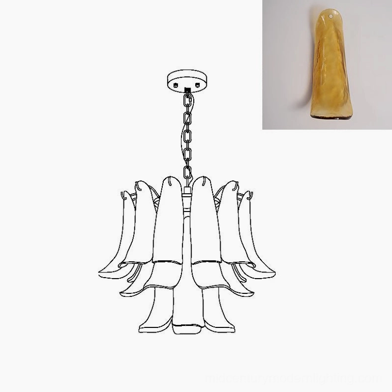 Murano petal chandelier 50cm compact warm light distribution view