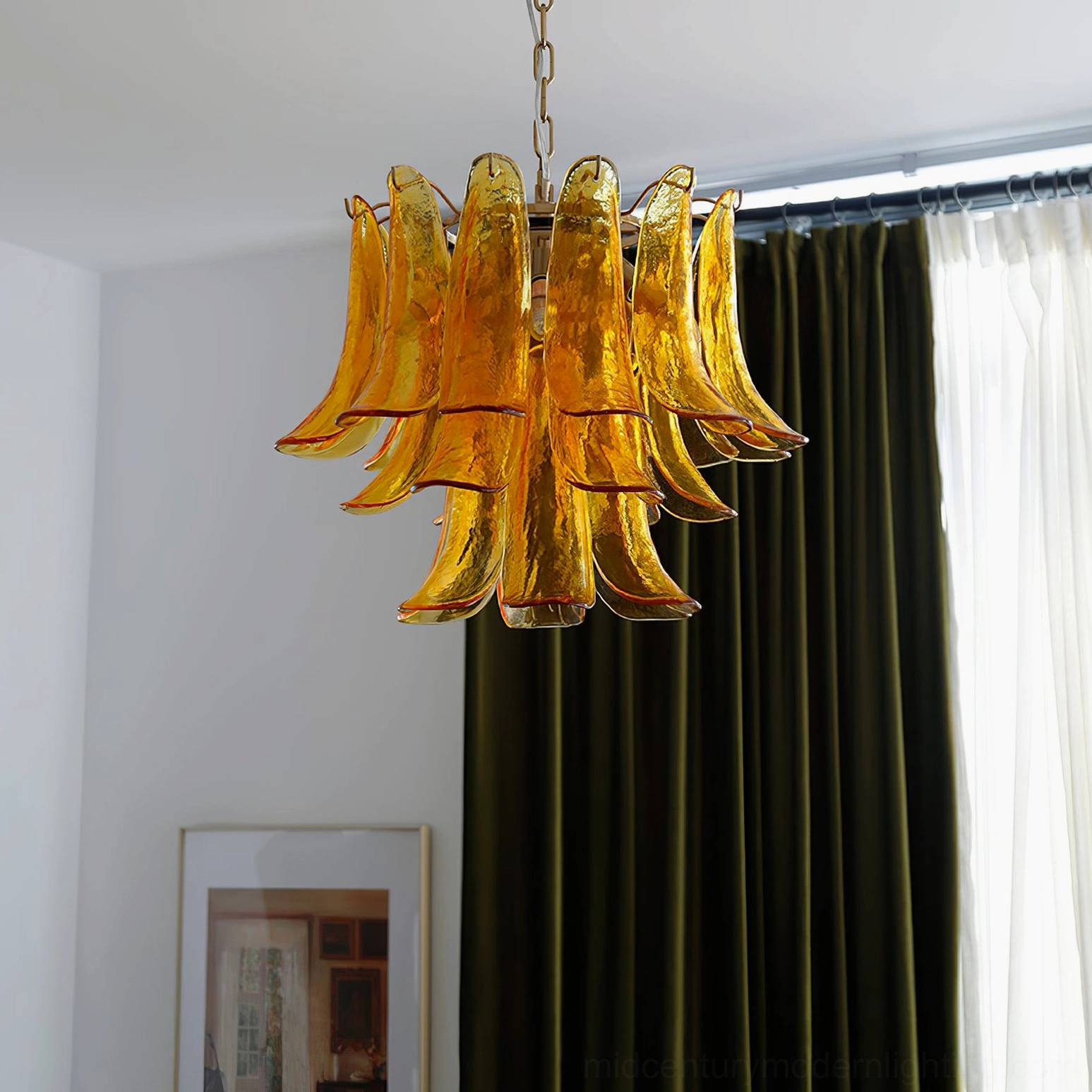 Murano petal chandelier brown cloud glass subtle diffusion effect