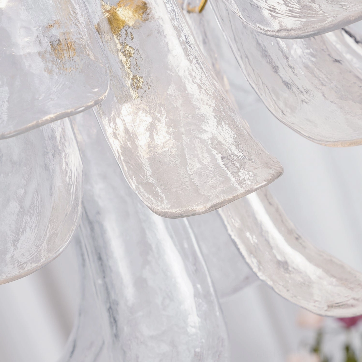 Murano glass chandelier contemporary interior design modern setting