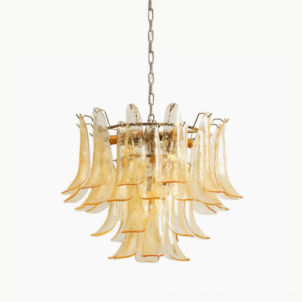 Murano chandelier green botanical glass biophilic design element