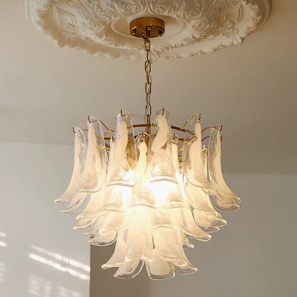 Murano glass chandelier red jewel tone intense color luxury option