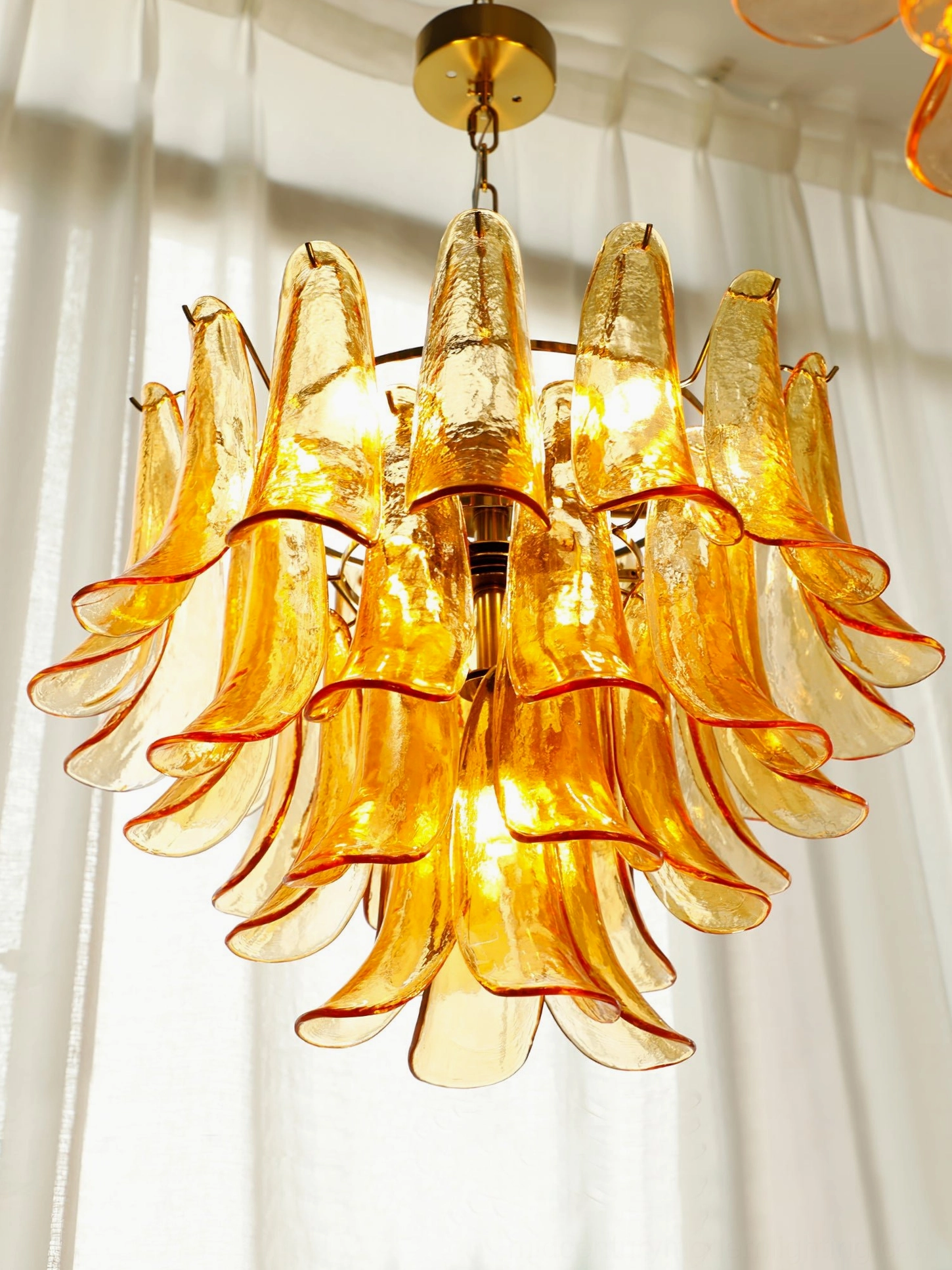 Murano glass chandelier yellow cloud warm golden tones selection