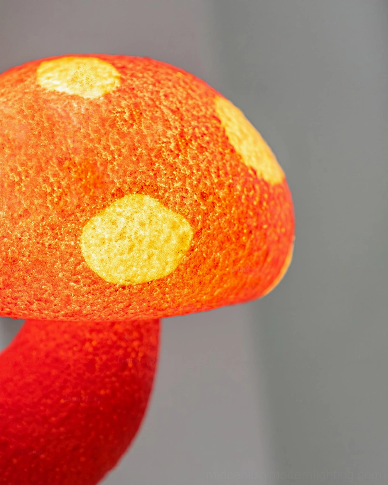 Mushroom resin wall lamp mounted on residential wall - minimalist organic lighting for home decor