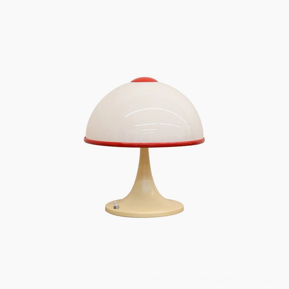 Mushroom table lamp 1970s retro design, authentic mid-century modern lighting
