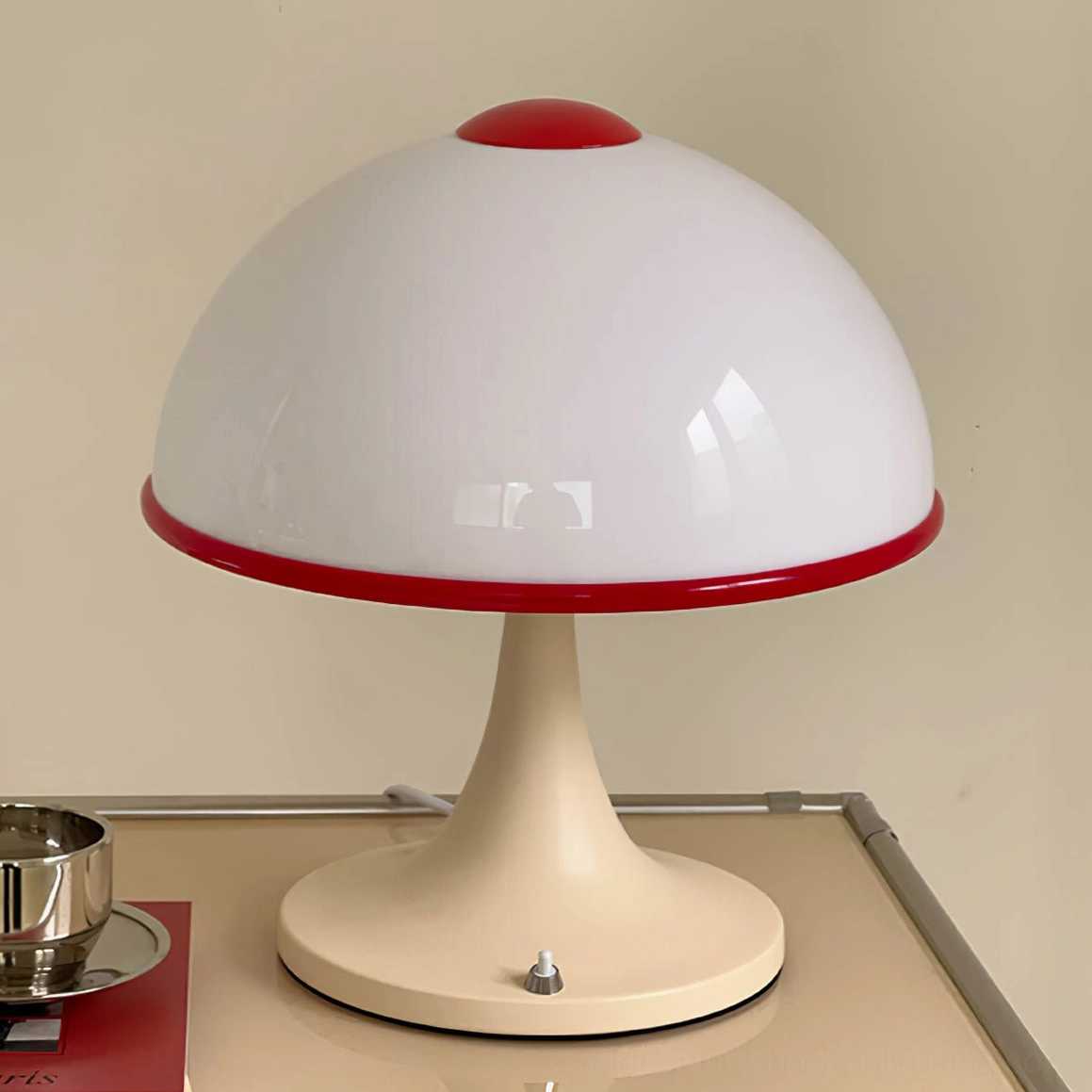 Vintage mushroom table lamp bohemian interior design decor accent piece