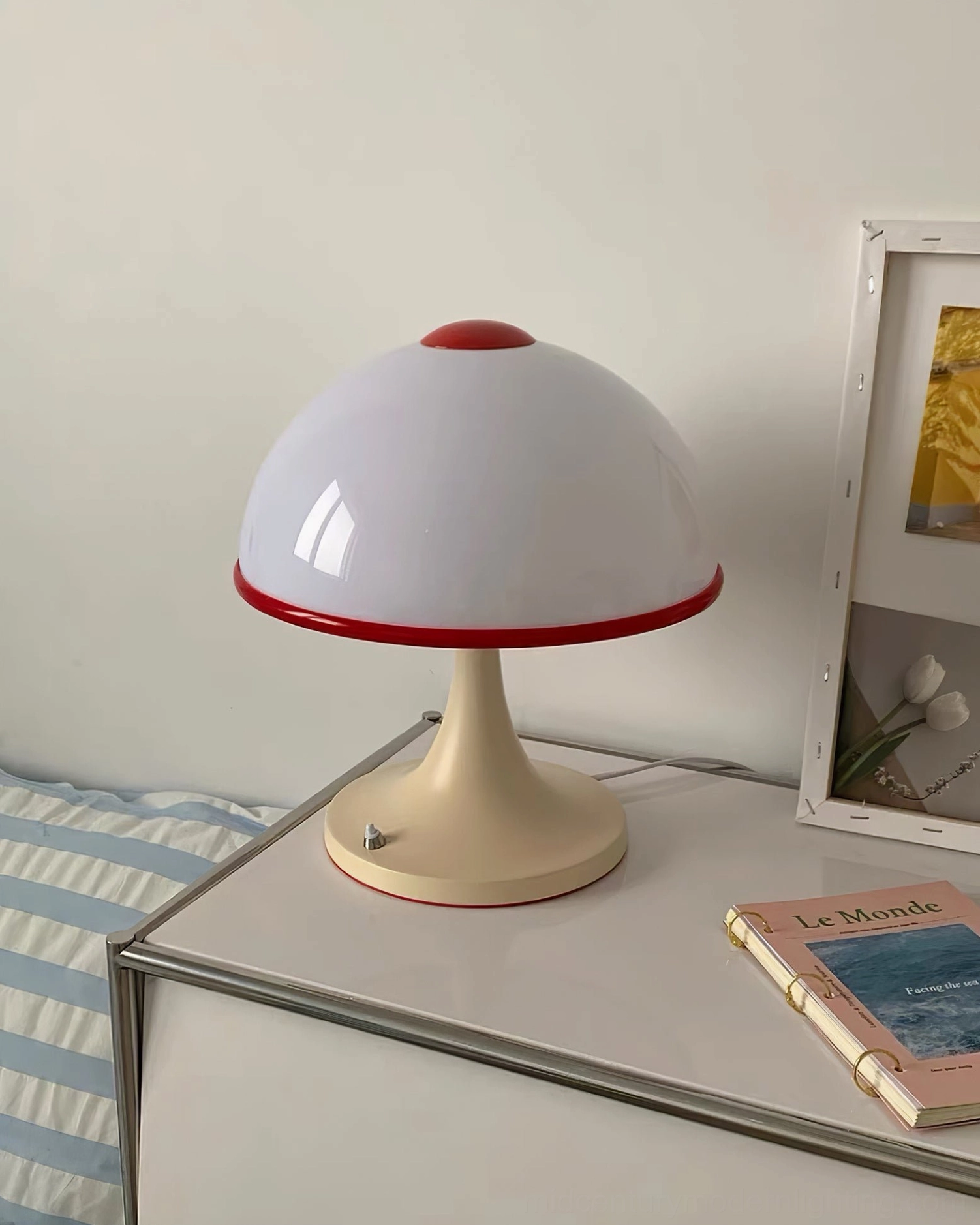 Mushroom lamp mid-century modern lighting, G9 socket LED bulb compatible