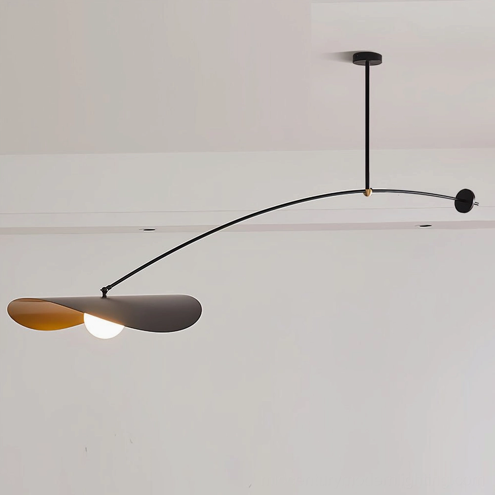 Myrna Black & Gold arc ceiling pendant light with counterweight adjustment, product view
