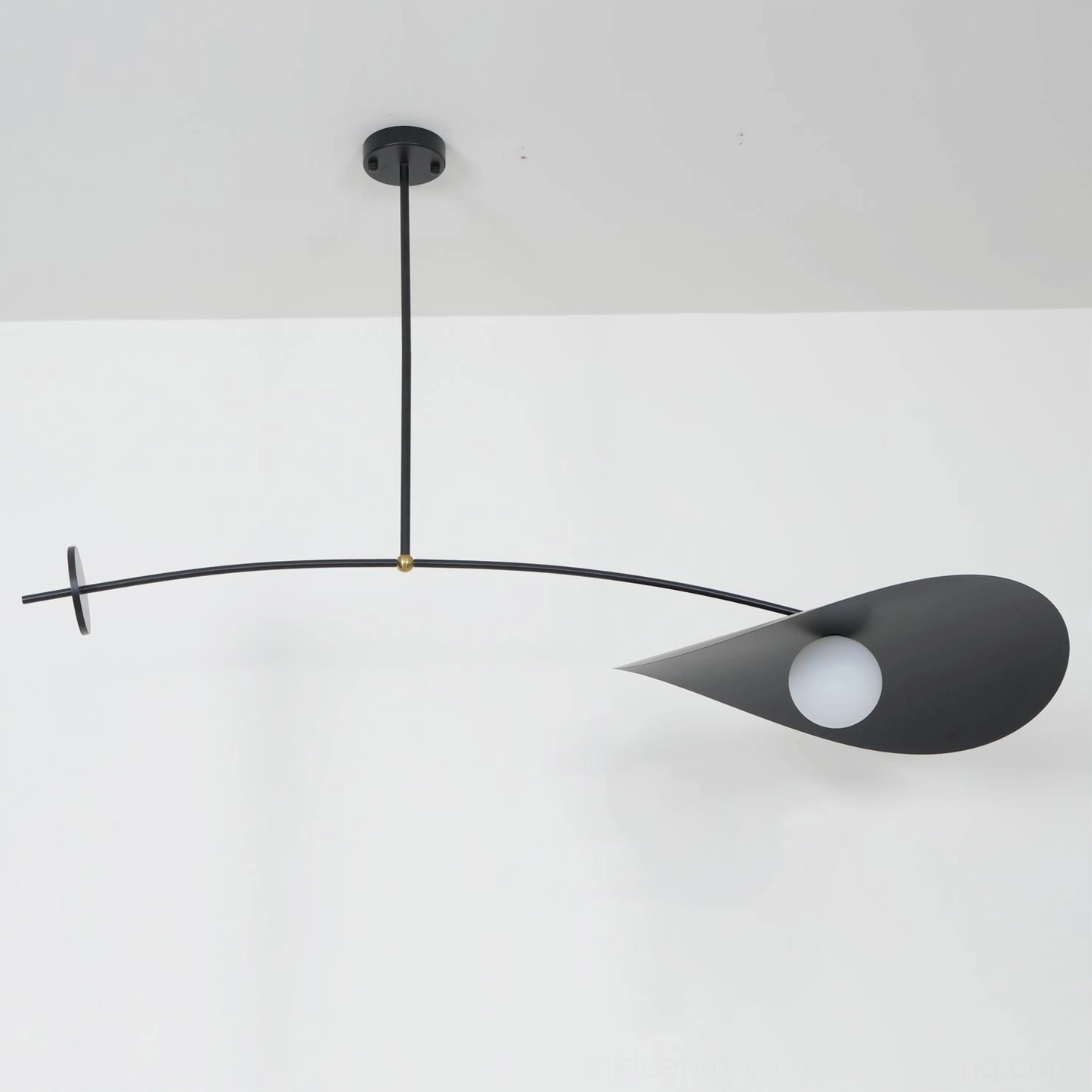 Myrna ceiling pendant with handblown glass globe and perforated reflector shade