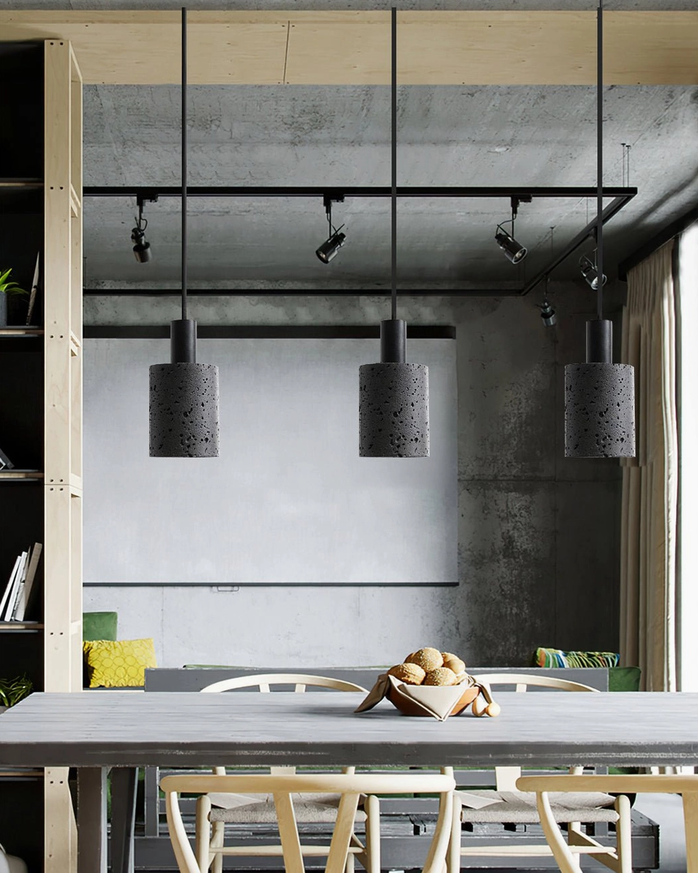 N Stone Pendant Lamp paired with complementary modern furnishings in curated design setting