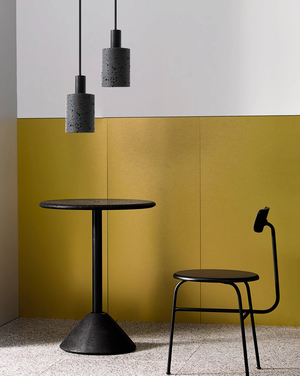 Multiple N Stone Pendant Lamps in coordinated arrangement demonstrating scalable pendant lighting solution
