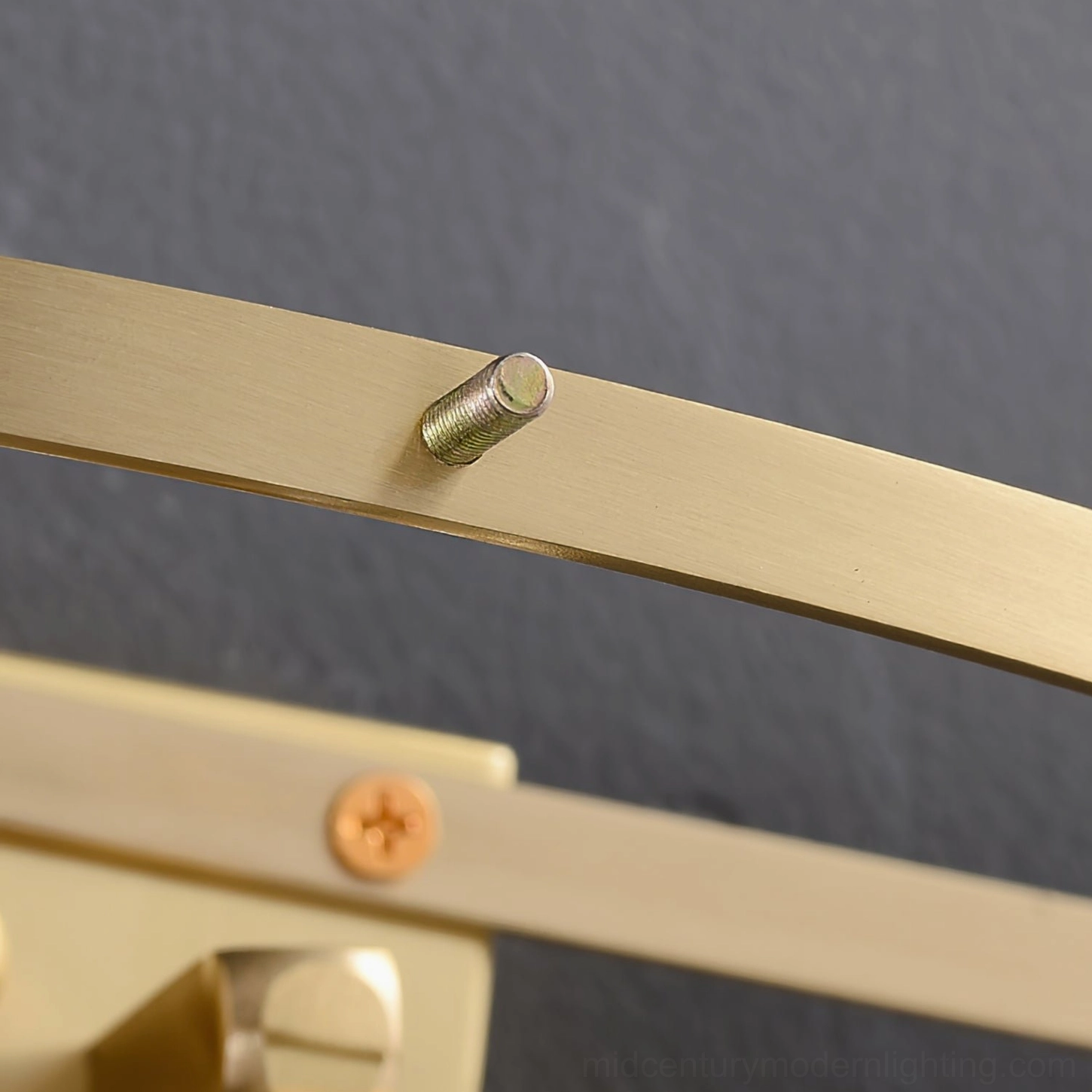 Nason brass wall sconce showing full product dimensions and proportions in home interior context