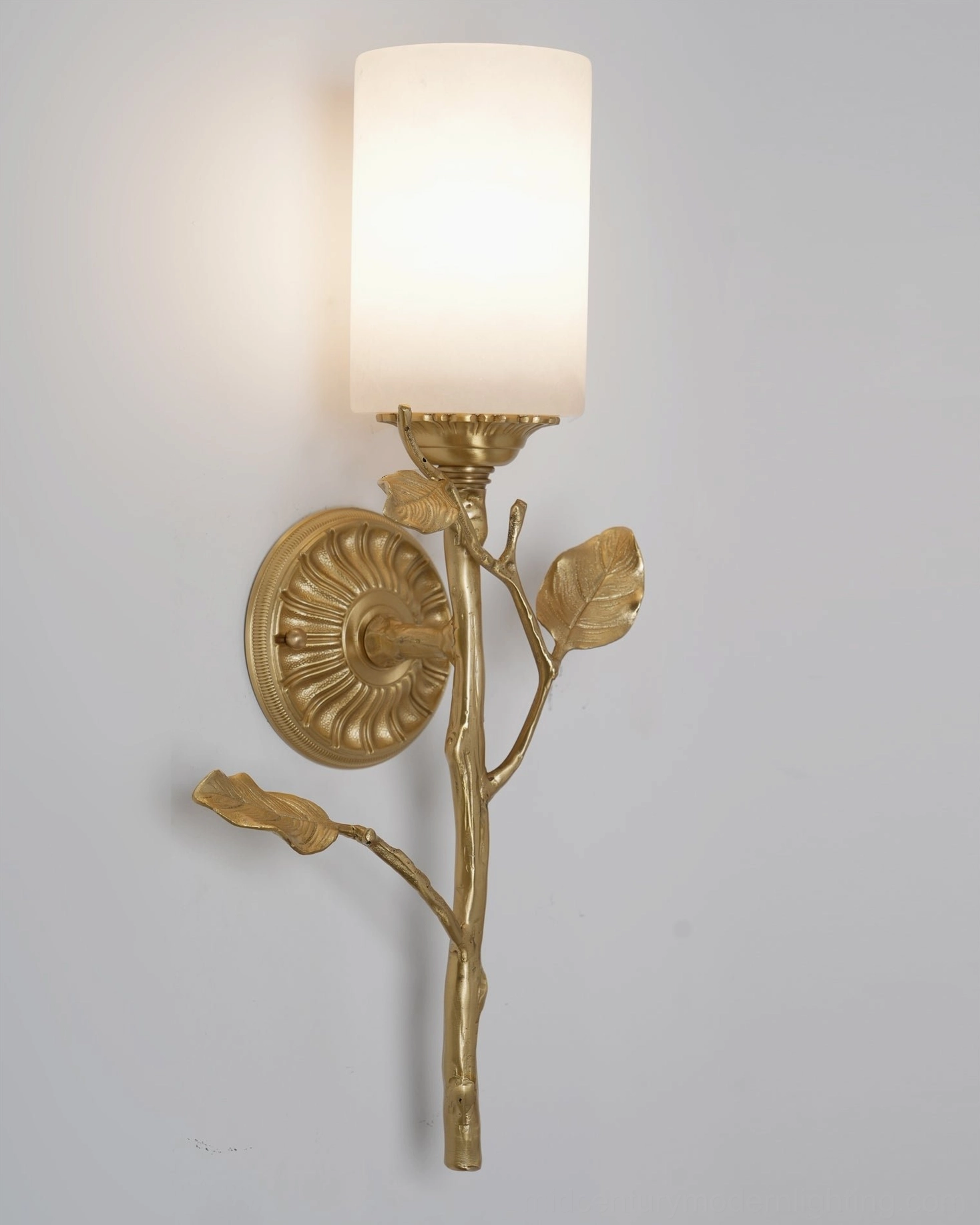 Natalia alabaster wall sconce architectural detail showing hand-carved stone texture and veining