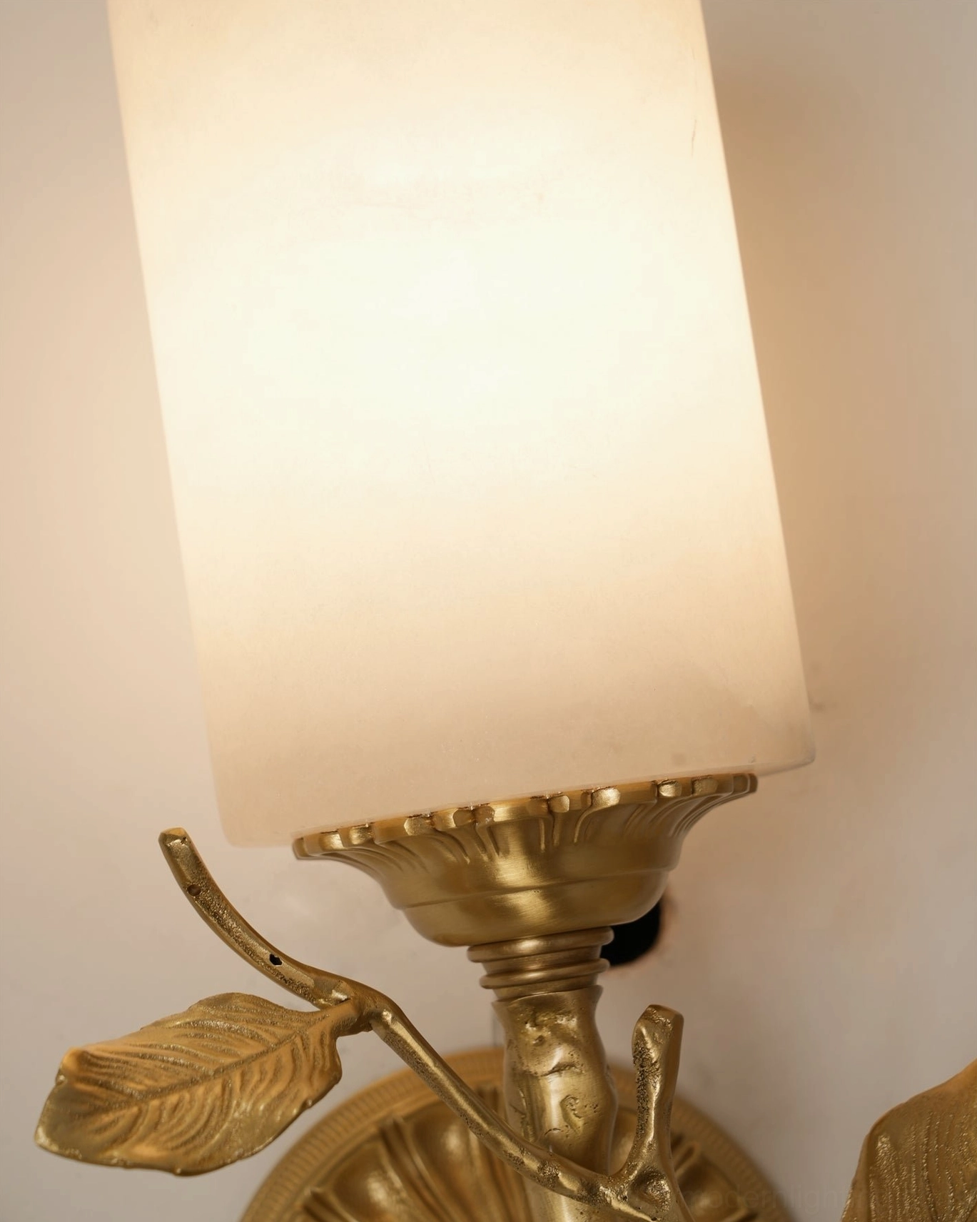 Natalia modern alabaster wall sconce paired installation creating symmetrical hallway lighting aesthetic