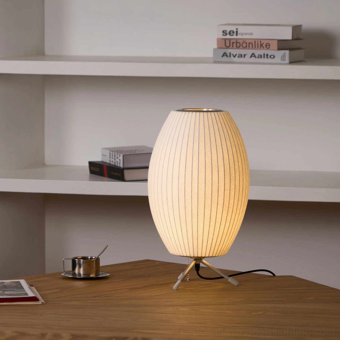George Nelson Model A bubble lamp white finish minimalist design aesthetic