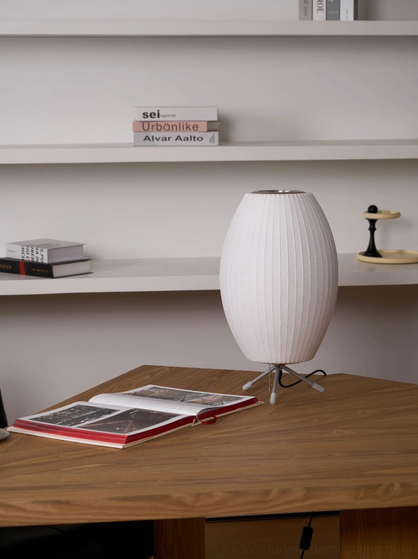 Nelson bubble lamp Model A pear silhouette organic sculptural form design