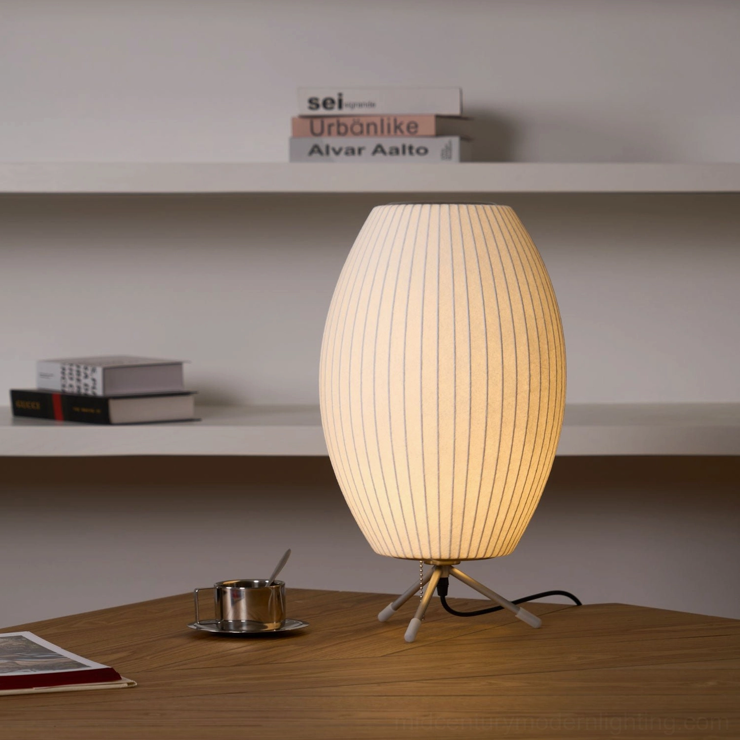 George Nelson Model A bubble lamp soft diffused lighting warm glow
