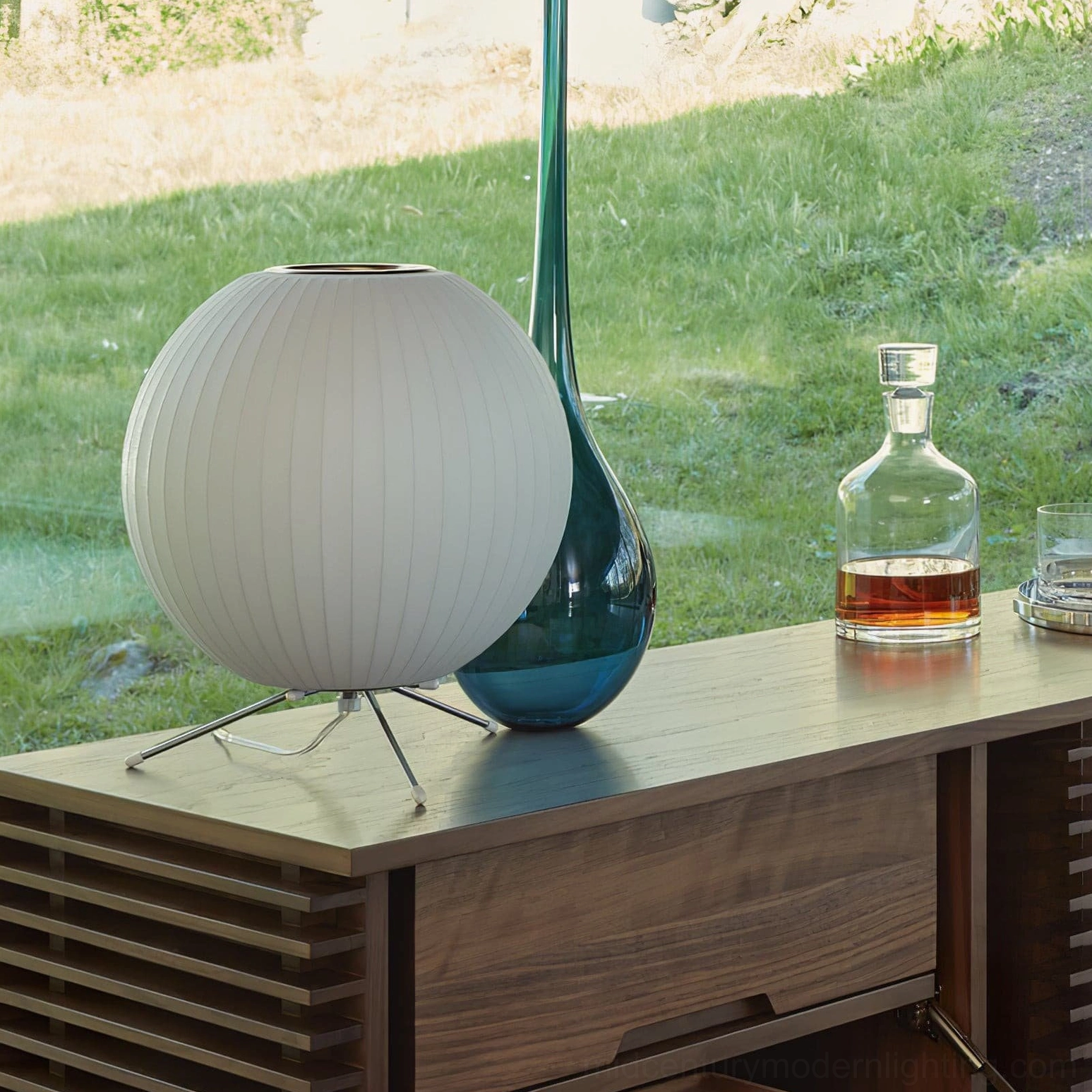 George Nelson bubble lamp reproduction authentic mid-century modern aesthetic