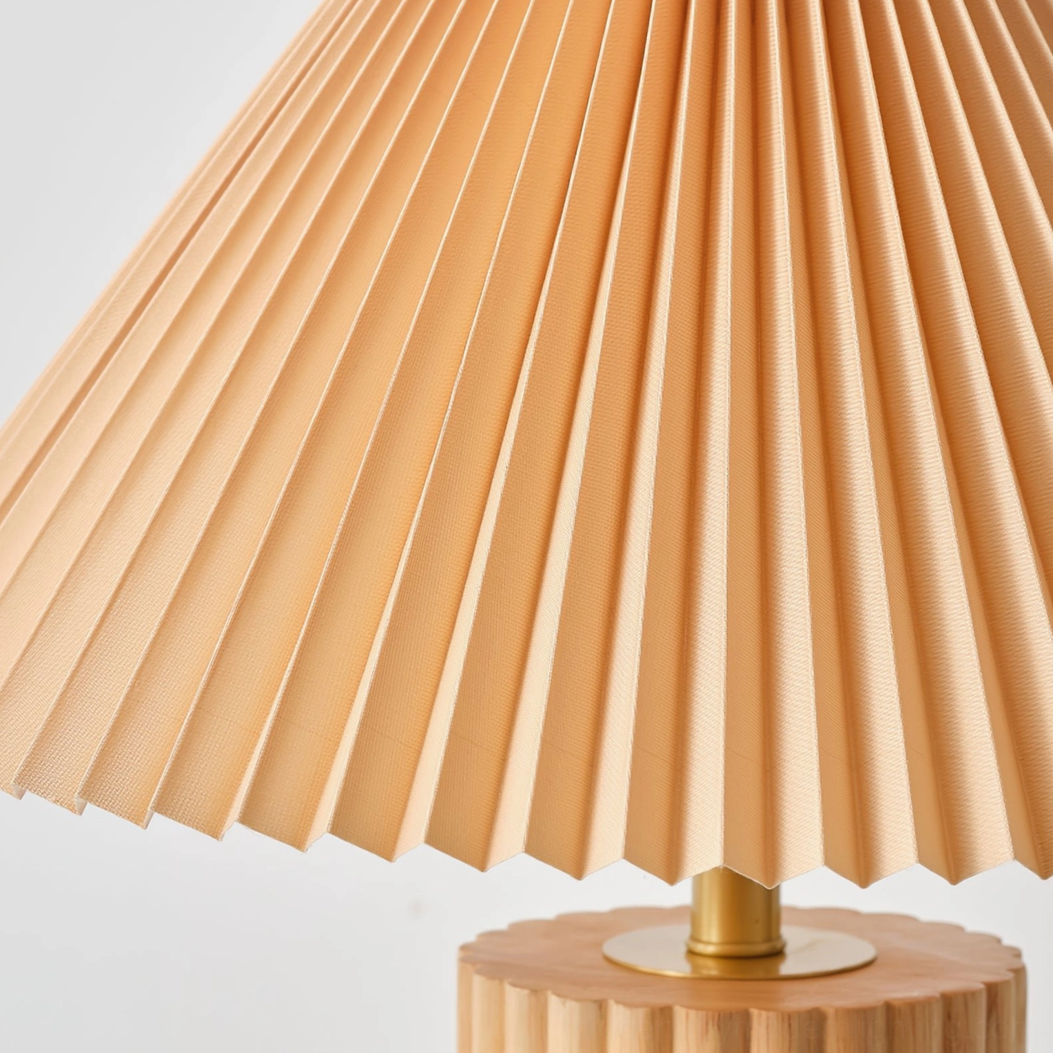 Nora lampshade bottom detail showing deep vertical pleating and construction quality