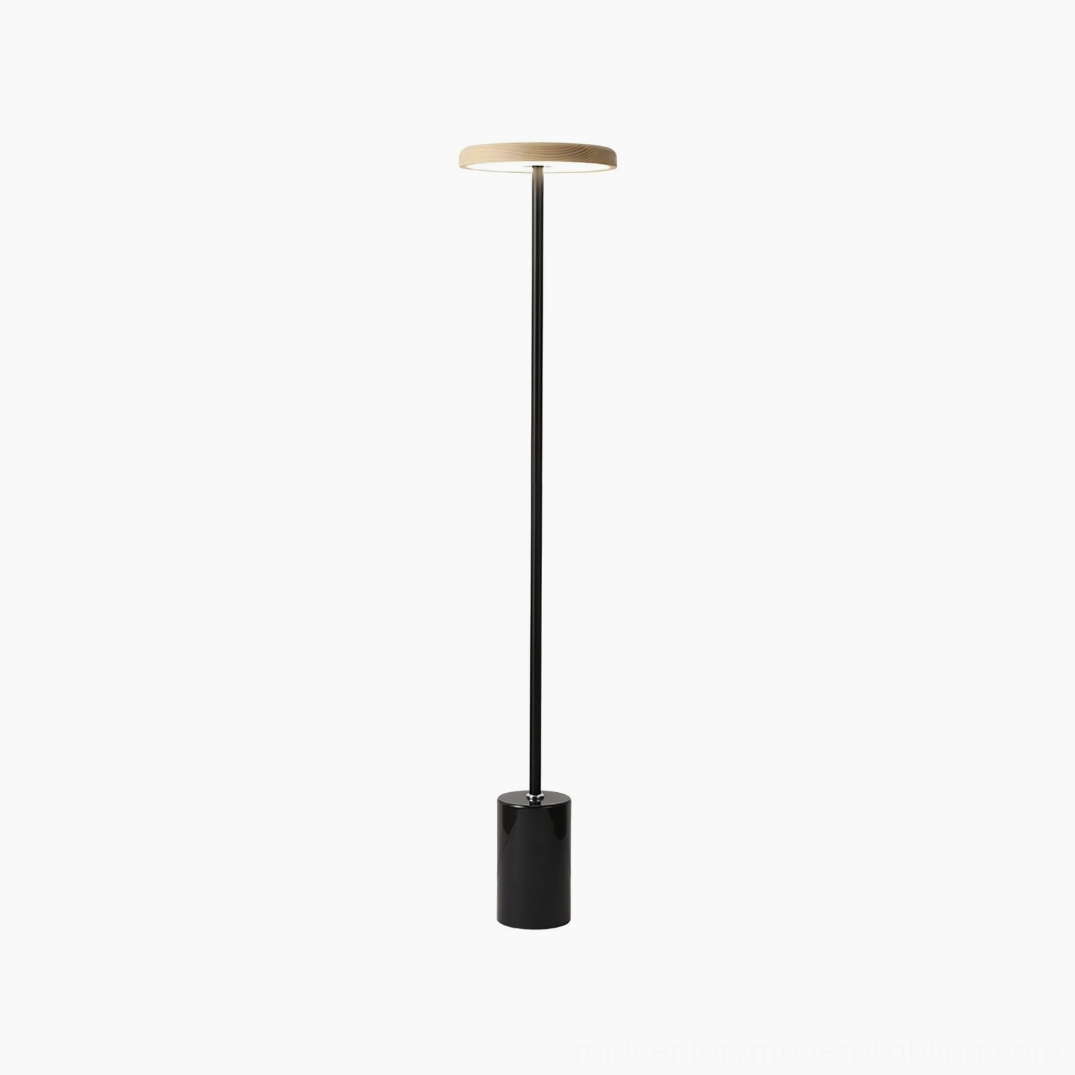 Contemporary three-color LED floor lamp with marble base and black metal pole, modern home lighting solution for reading and ambient illumination