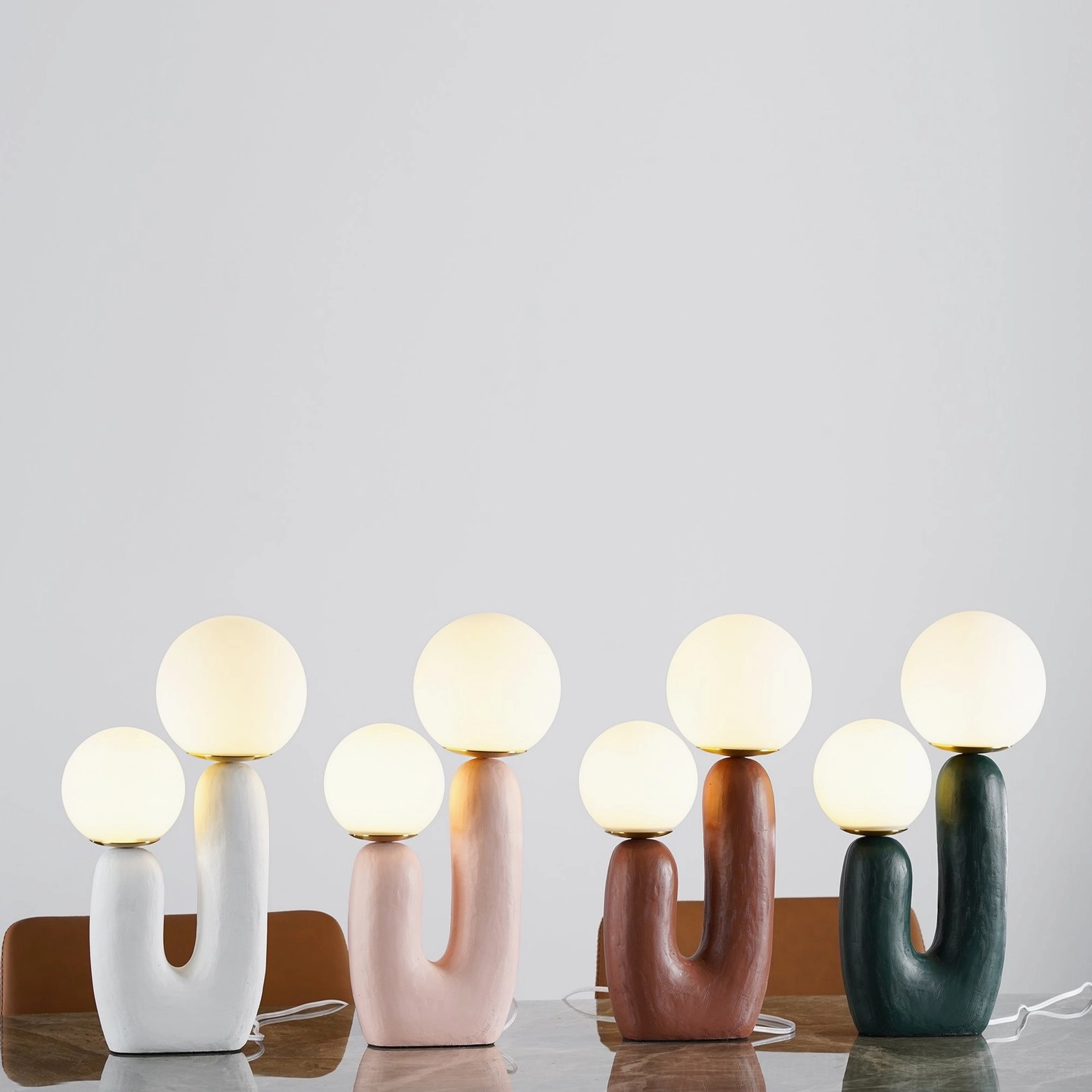 Oo table lamp in contemporary interior design setting