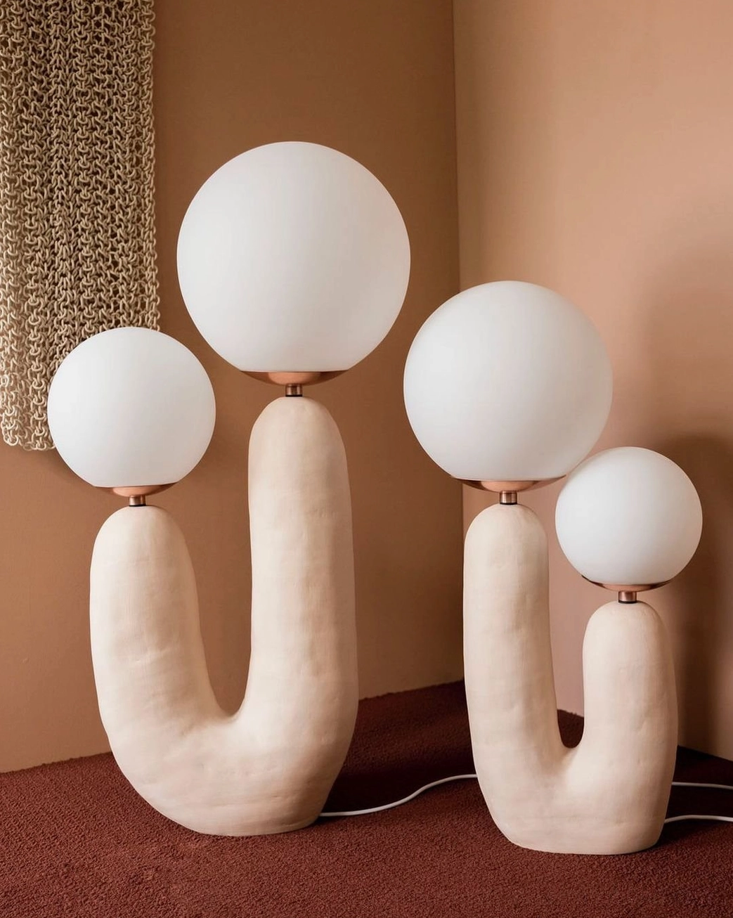 Oo ceramic table lamp organic biomorphic form design language