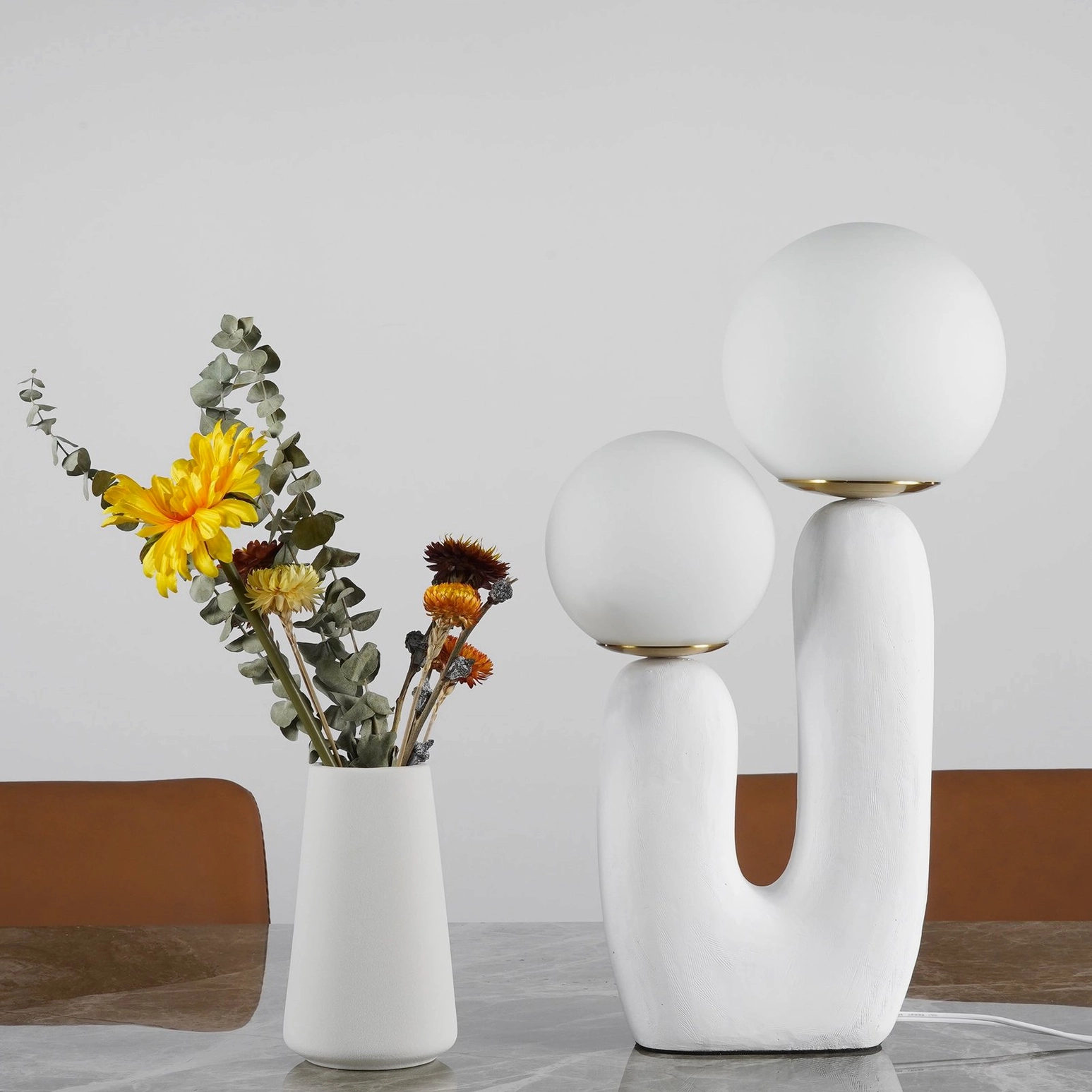 Oo textured lamp with ceramic base surface tactile detail