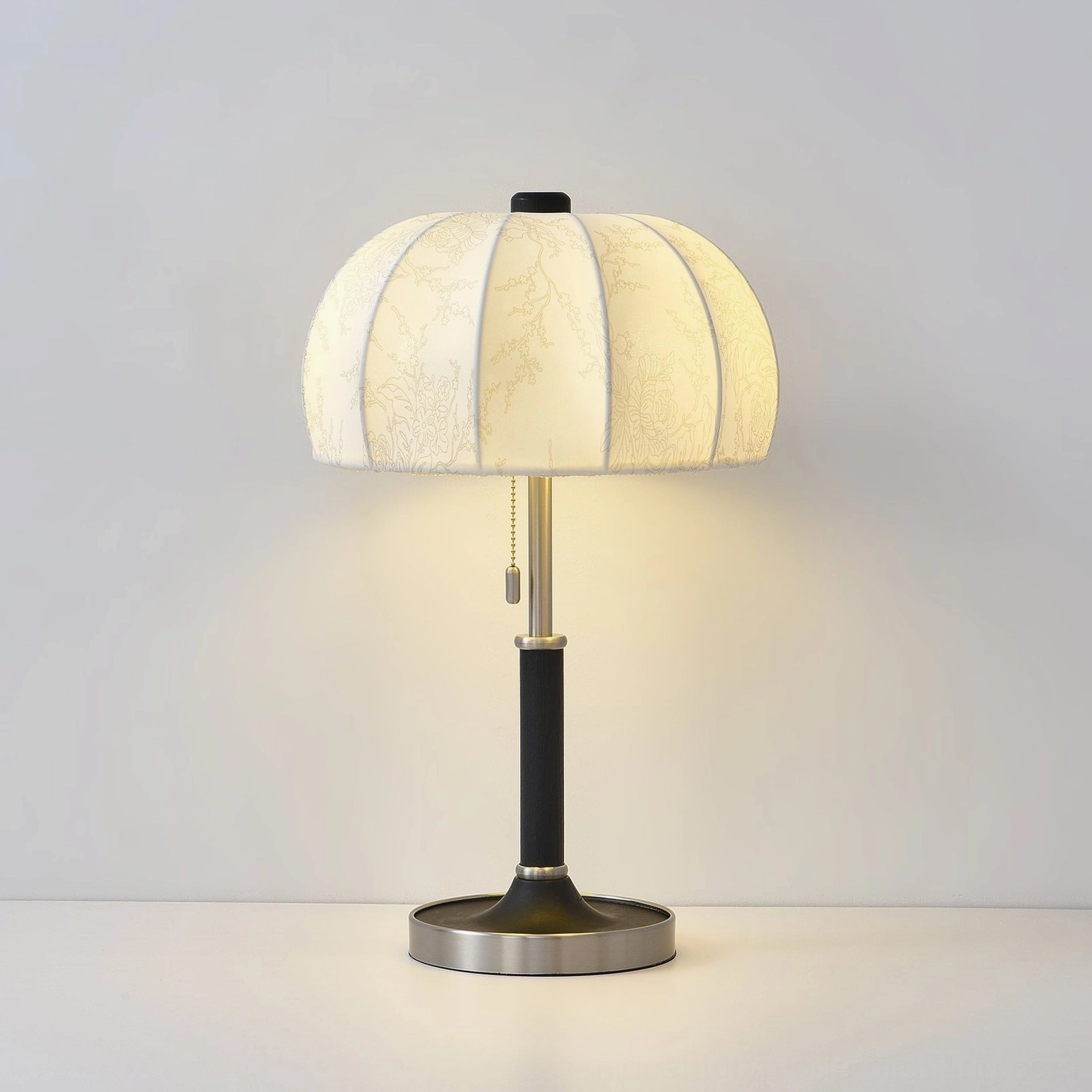 Orchid table lamp bedside styling showing nightstand ambiance with warm glow