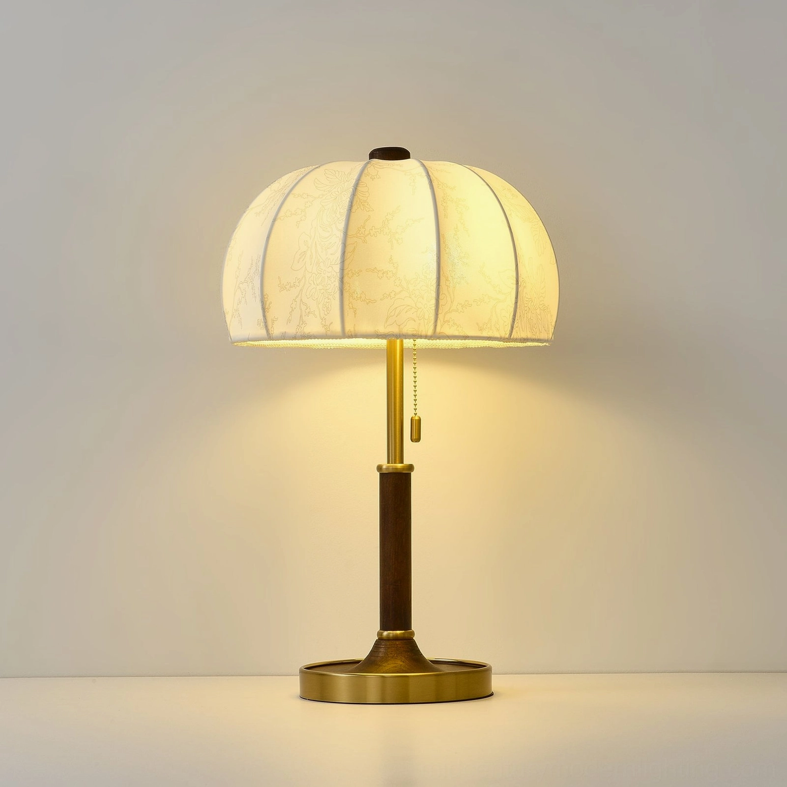 Orchid table lamp in sand nickel finish with subtle metallic sheen