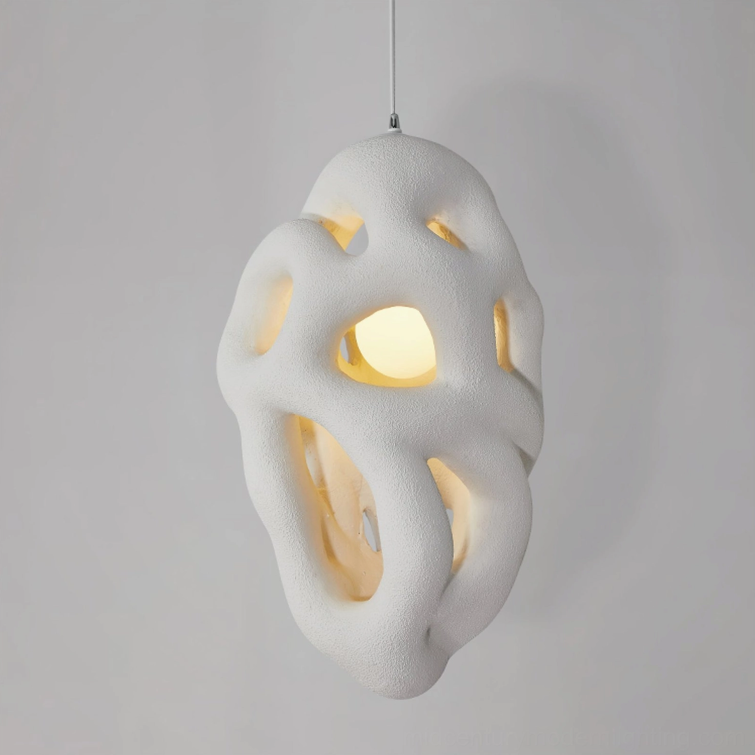 Beige organic nest pendant lamp, natural neutral finish, minimalist modern pendant lighting solution
