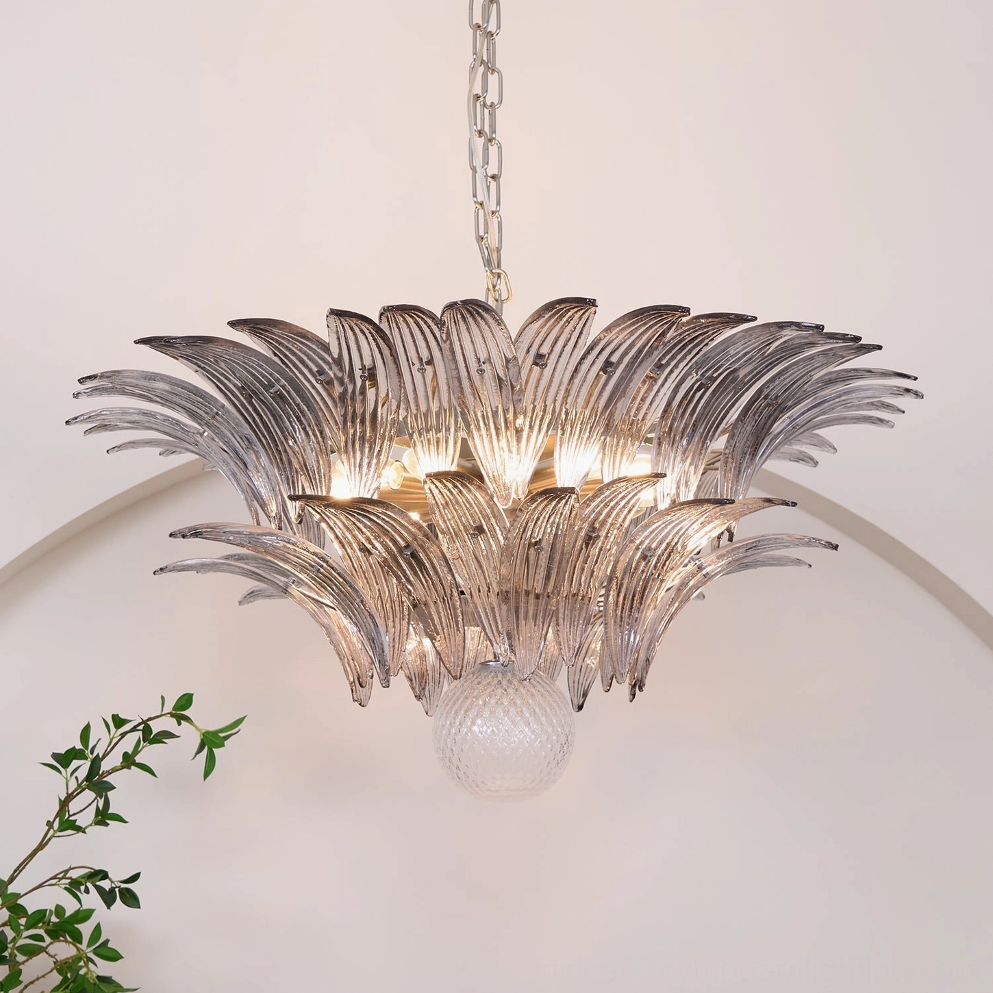 Palazzo Ball Chandelier installed in contemporary interior demonstrating scale and presence in living space