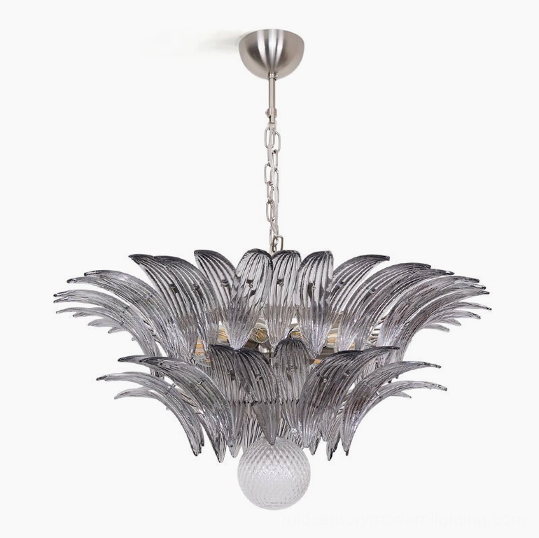 Palazzo Ball Chandelier full installation view in luxury residential space with architectural ceiling features