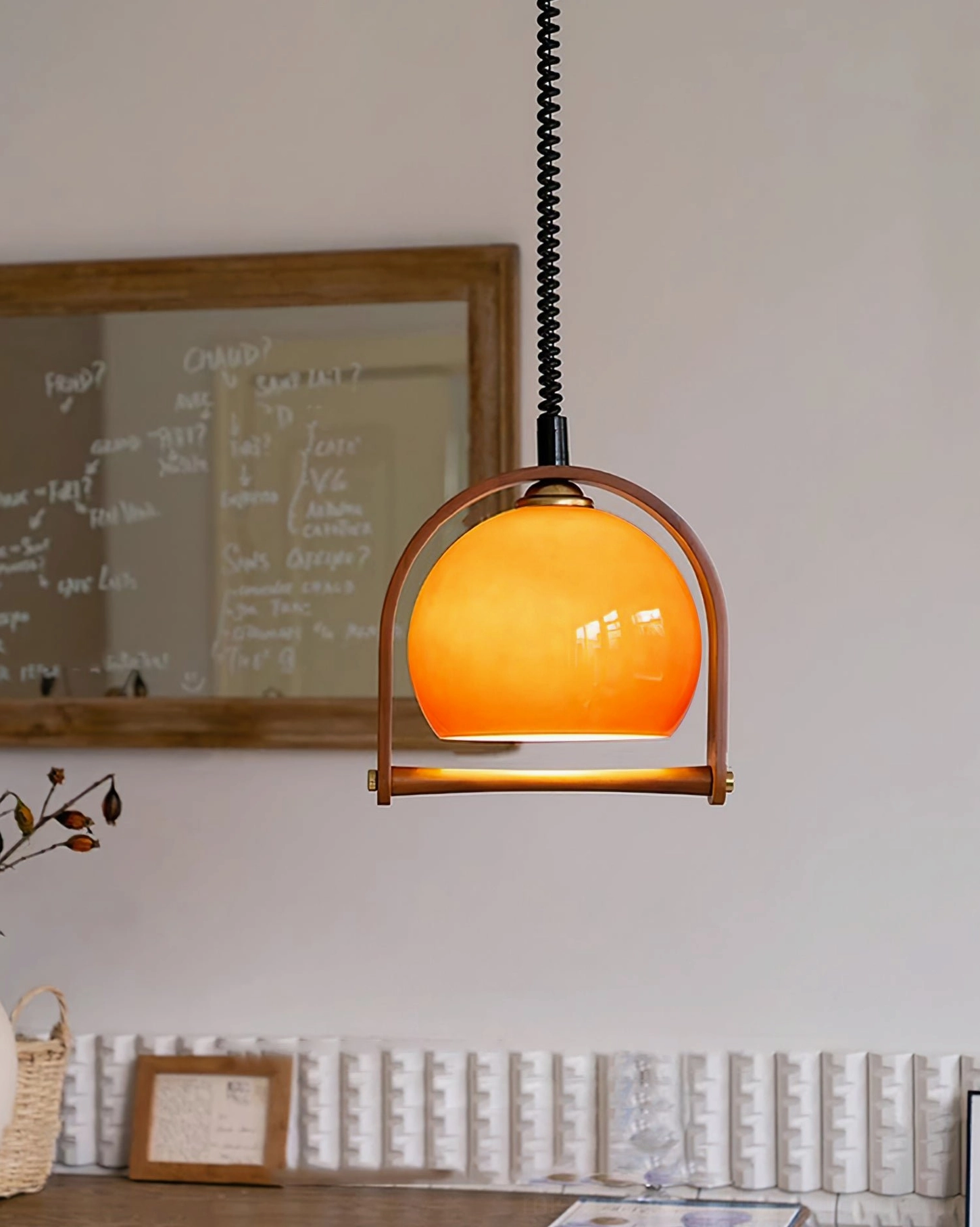 Pallade pendant light architectural styling in contemporary home accent lighting application