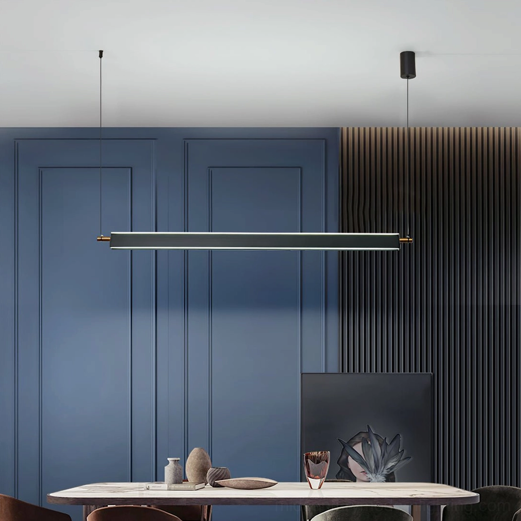 Pavilion linear LED chandelier 150cm extended size - large dining table modern lighting solution