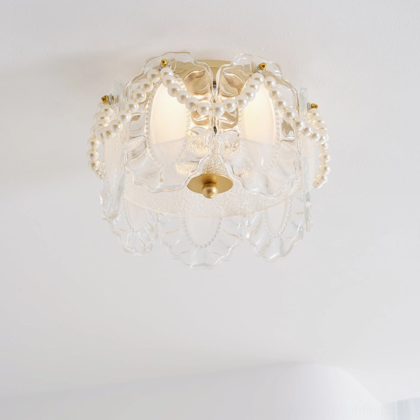 Petal Pearl contemporary ceiling light with mid-century modern design elements