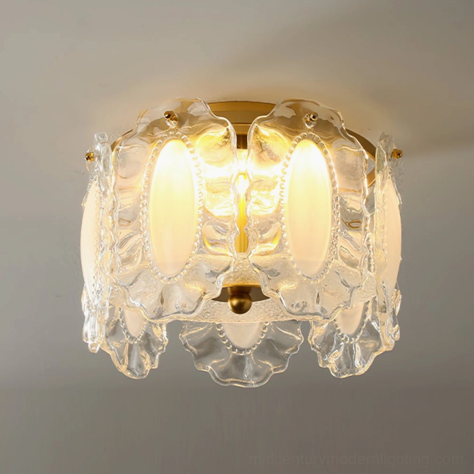 Petal Pearl model A ceiling light fixture showing compact size and elegant proportions
