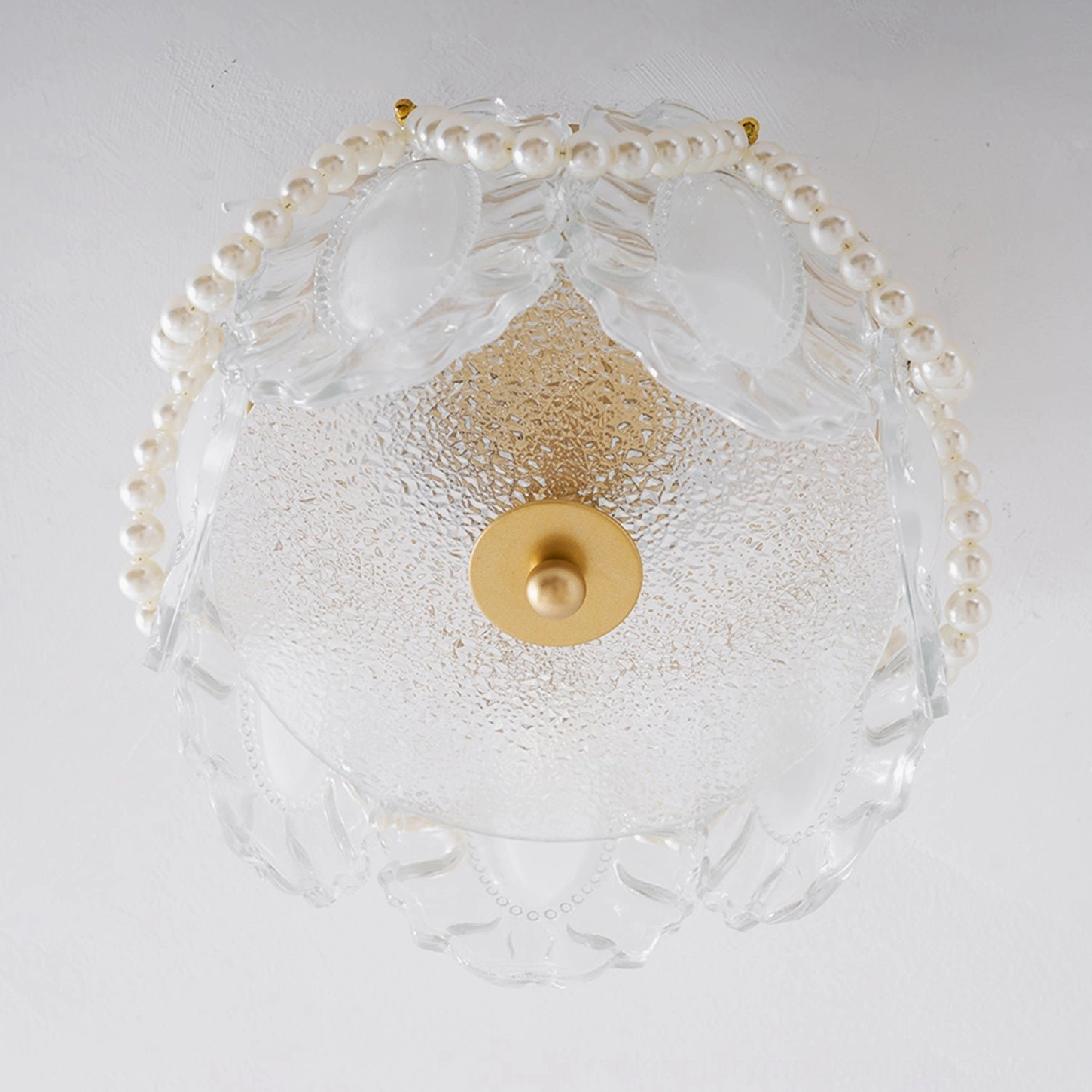Petal Pearl ceiling light installation view in residential interior space