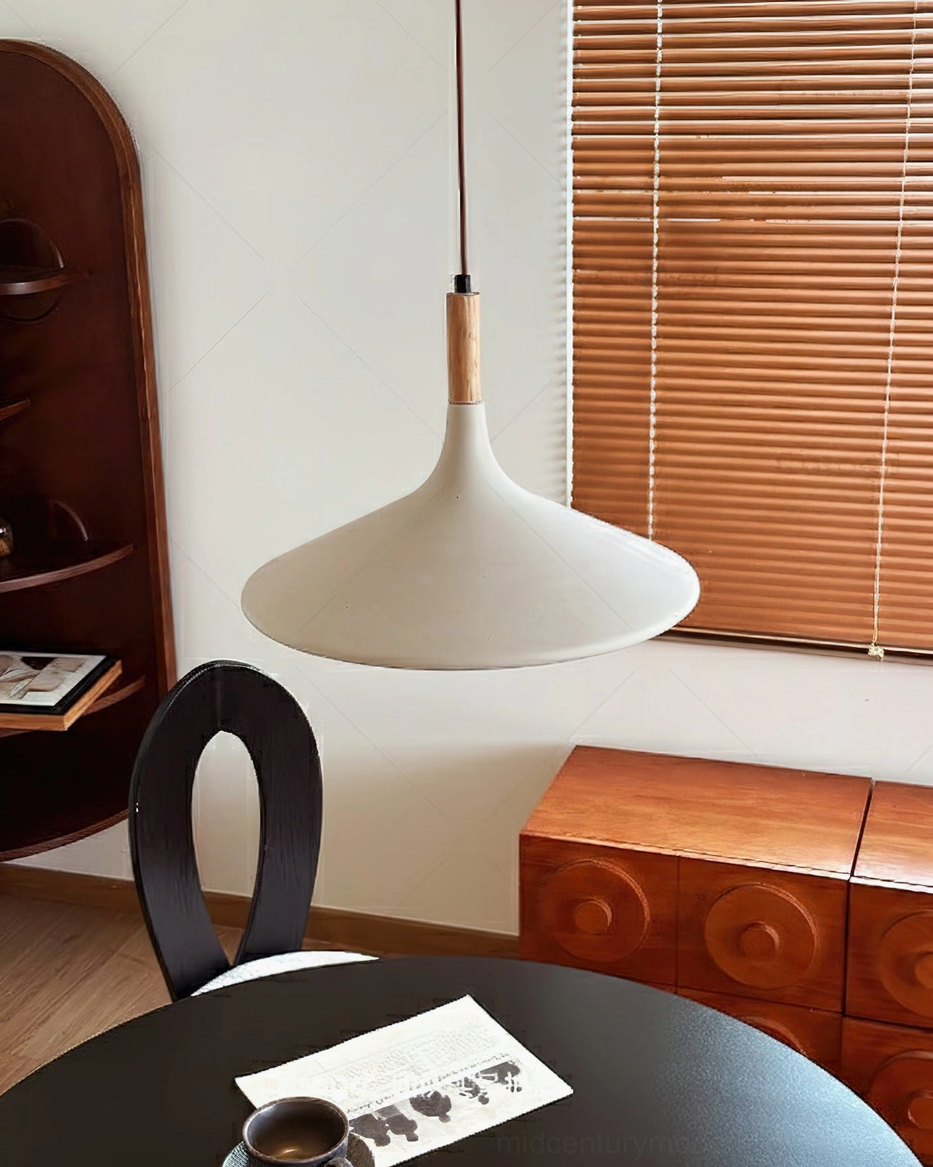 Piero pendant lamp vintage dining room side angle warm retro home decor